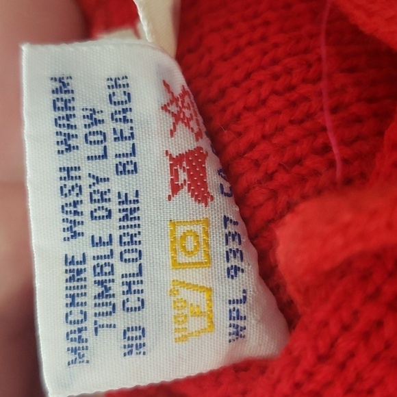 Vintage 80s Novelty Knit Boys Colorblock Sweater size 12 Coloful Primary Colors - Picture 9 of 10